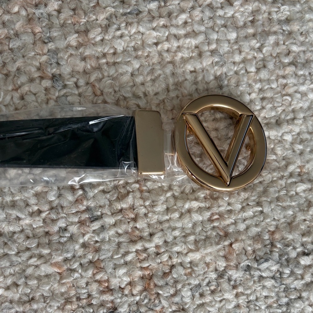 Valentino By Mario Valentino Black and Gold Belt